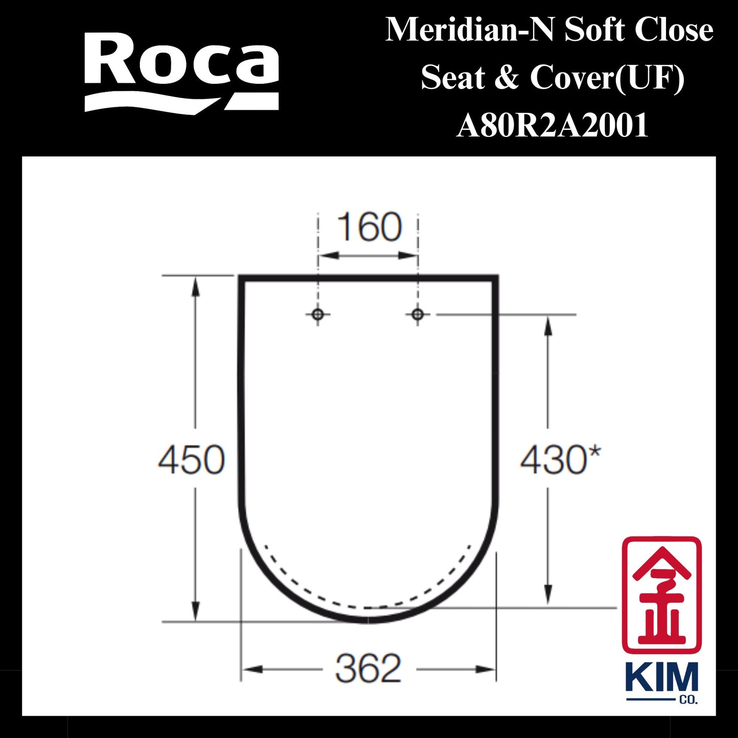 Roca Meridian-N Soft Close Seat & Cover (UF)(A80R2A2001)