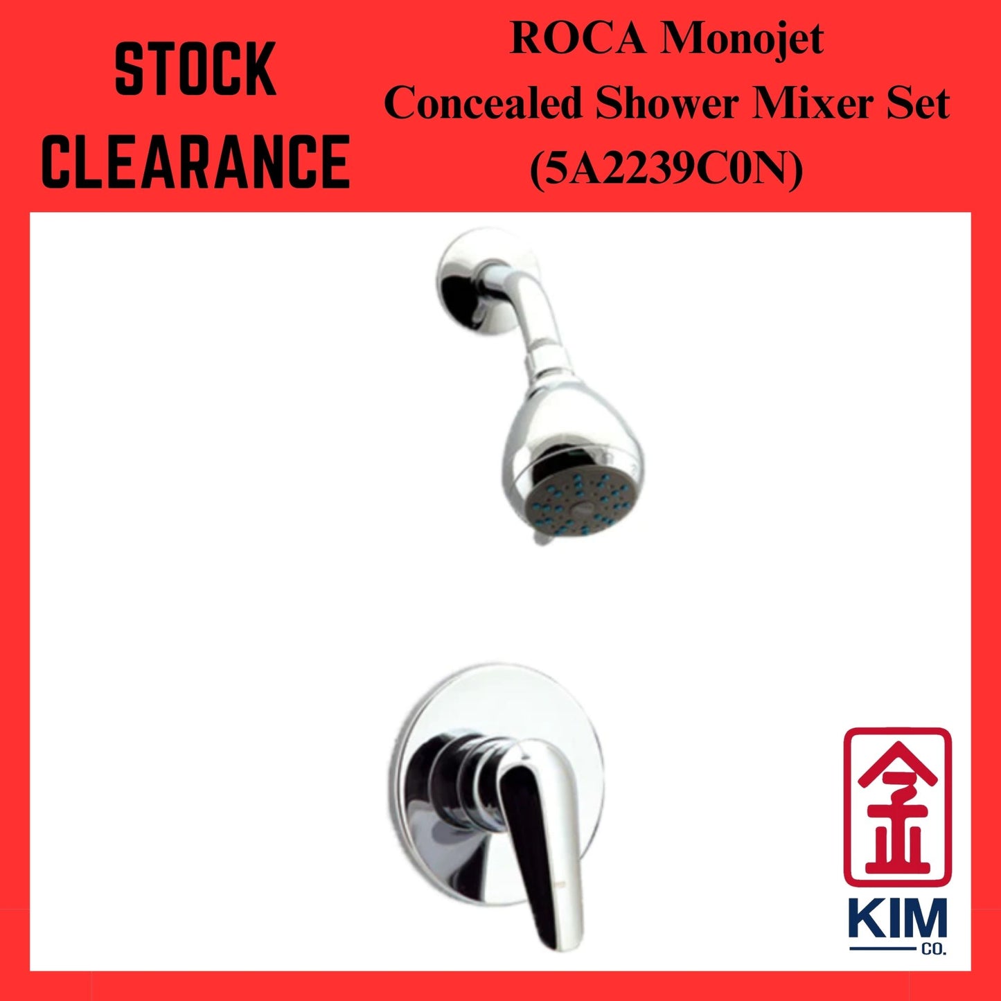 ( Stock Clearance ) Roca Monojet Concealed Shower Mixer With Shower Arm & Head Set (5A2239C0N)