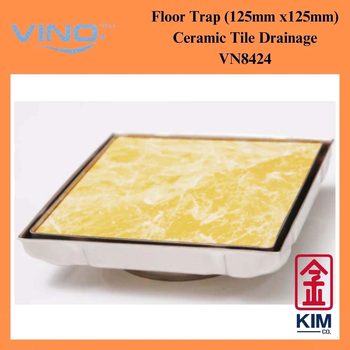 Vino Floor Trap Ceramic Tile Drainage (125mm x 125mm)(VN8424)