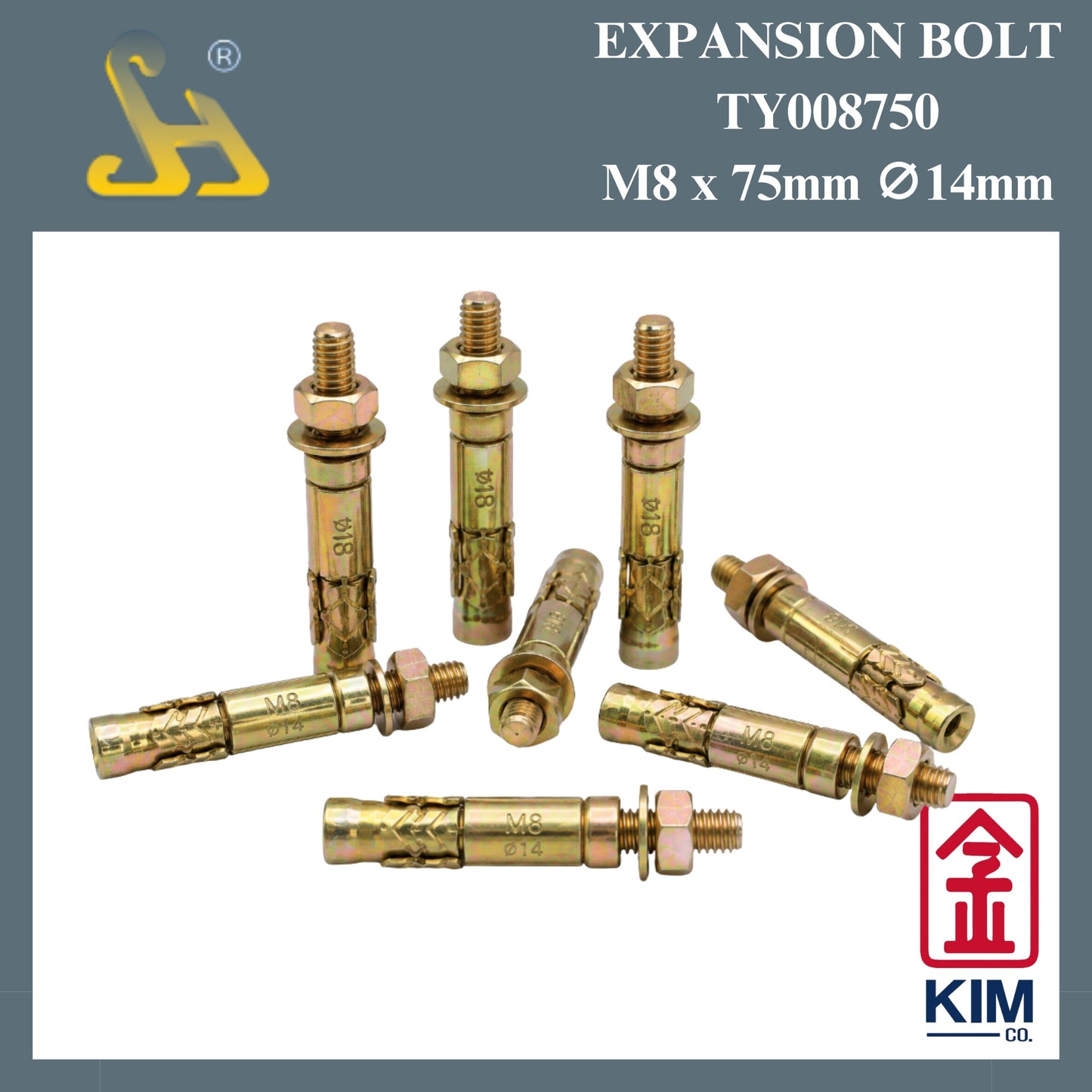 Sin Harp Expansion Bolt TY008750 M8 x 75mm ∅ 14mm