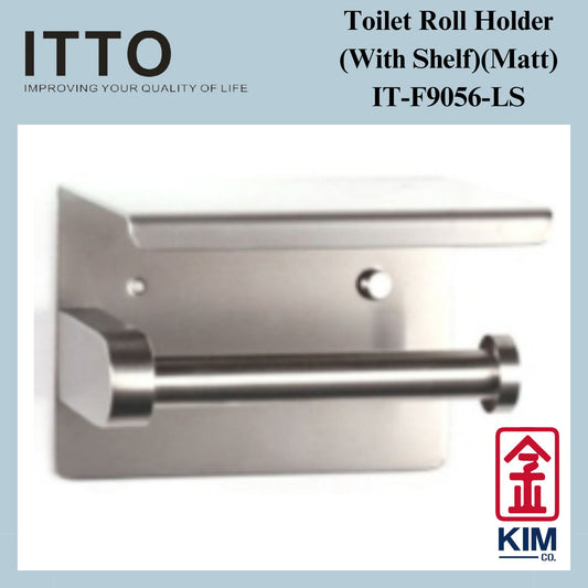 Itto Stainless Steel 304 Toilet Roll Holder With Shelf (Matt) (IT-F9056-LS)