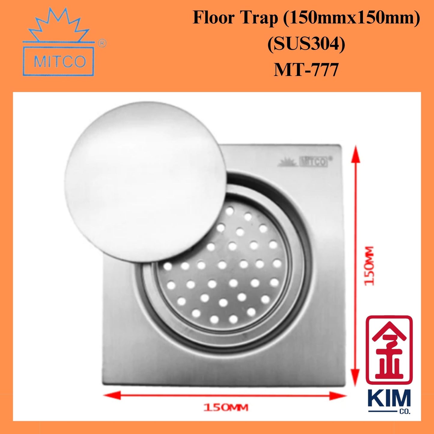 Mitco Stainless Steel 304 Floor Trap