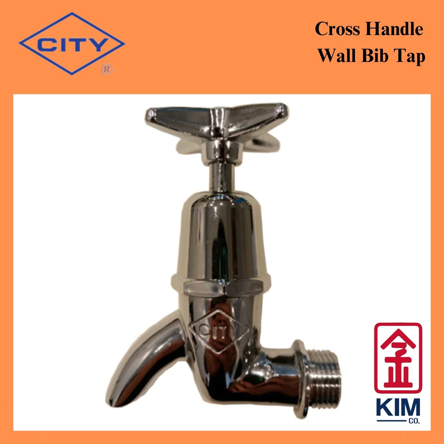 City Cross Handle Wall Bib Tap