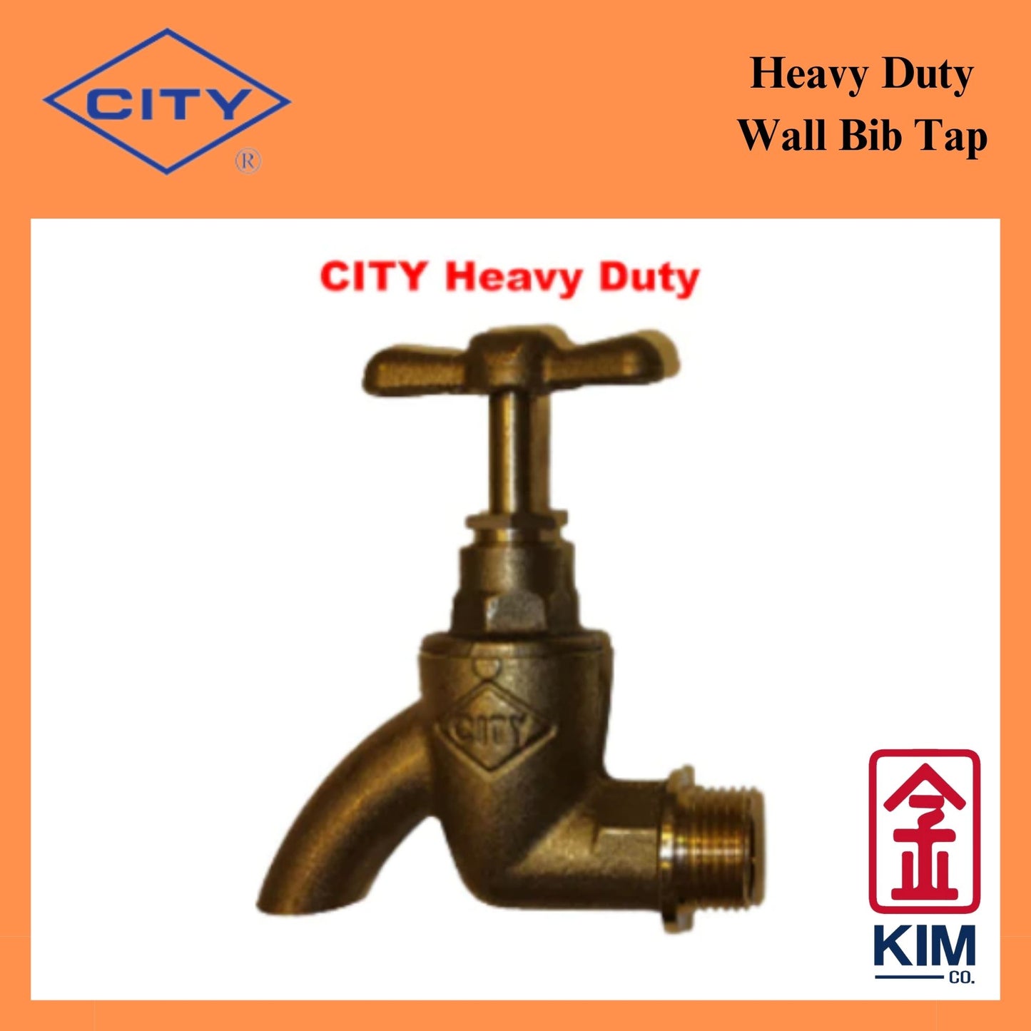 City 1/2" Brass Wall Bib Tap
