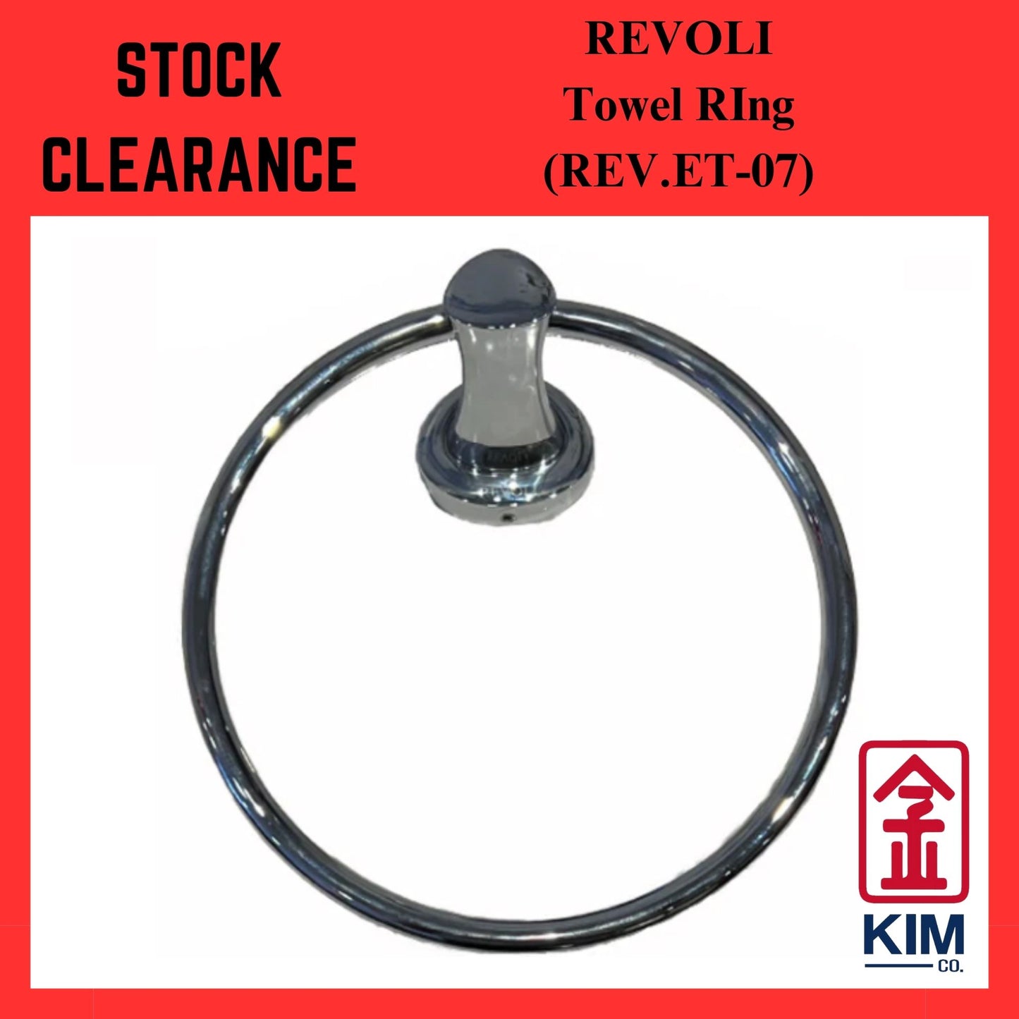 ( Stock Clearance ) Revoli Eternity Series CP Zinc Alloy Towel Ring (REV.ET-07)