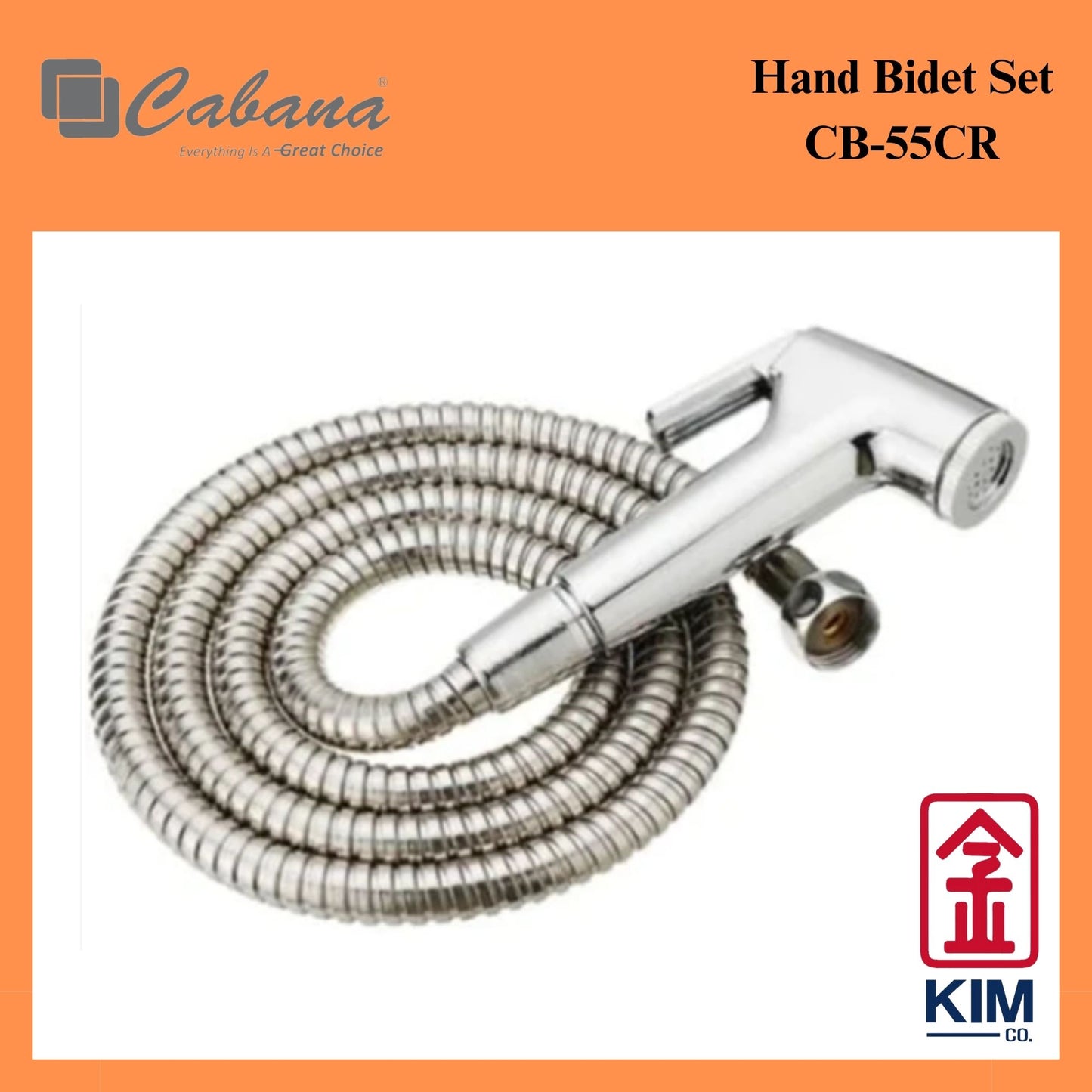 Cabana Hand Bidet Spray Cw 1.2m Bidet Hose & Wall Bracket (CB55CR)