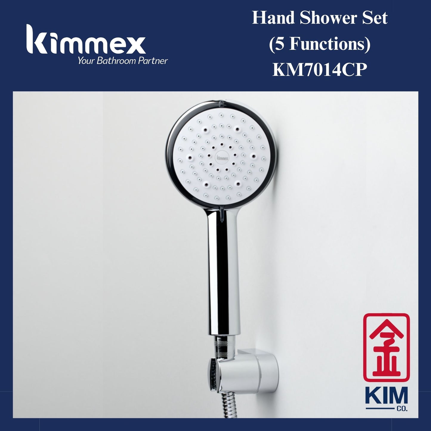 kimmex Hand Shower Set With 1.5m Shower Hose (KM7014CP) (5 Functions)