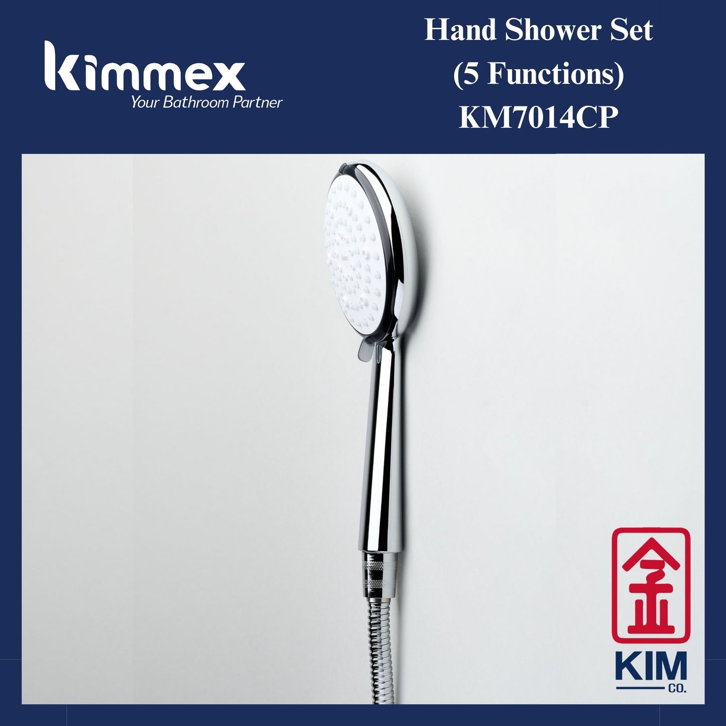 kimmex Hand Shower Set With 1.5m Shower Hose (KM7014CP) (5 Functions)