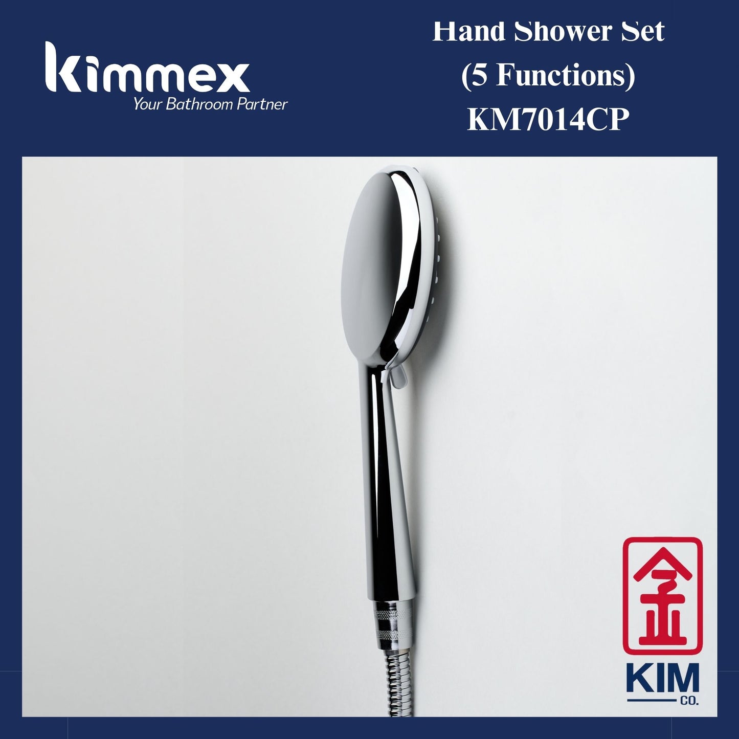 kimmex Hand Shower Set With 1.5m Shower Hose (KM7014CP) (5 Functions)
