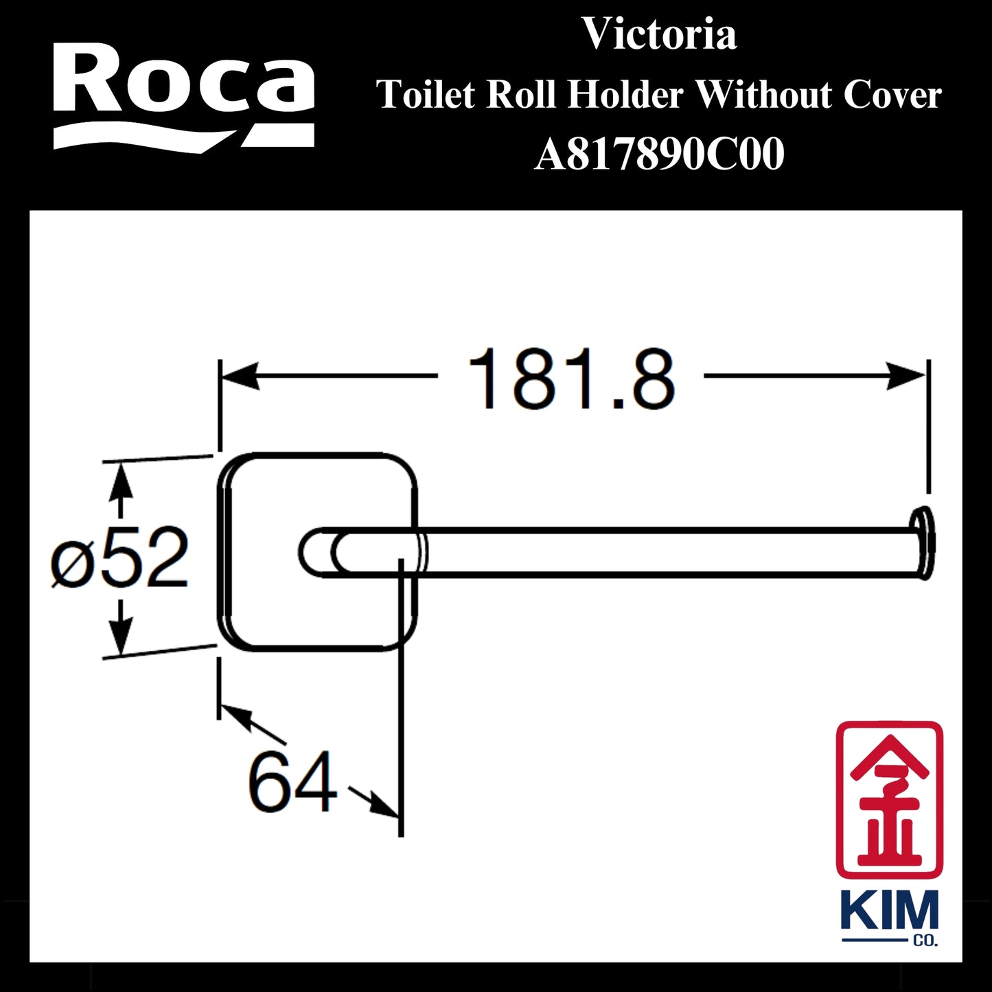 Roca Victoria Toilet Roll Holder Without Cover (A817890C00)