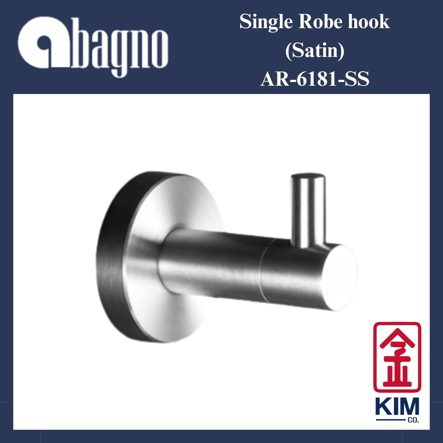 Abagno Stainless Steel 304 Robe Hook (AR-6181-SS)
