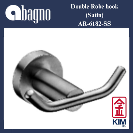 Abagno Stainless Steel 304 Double Robe Hook (AR-6182-SS)