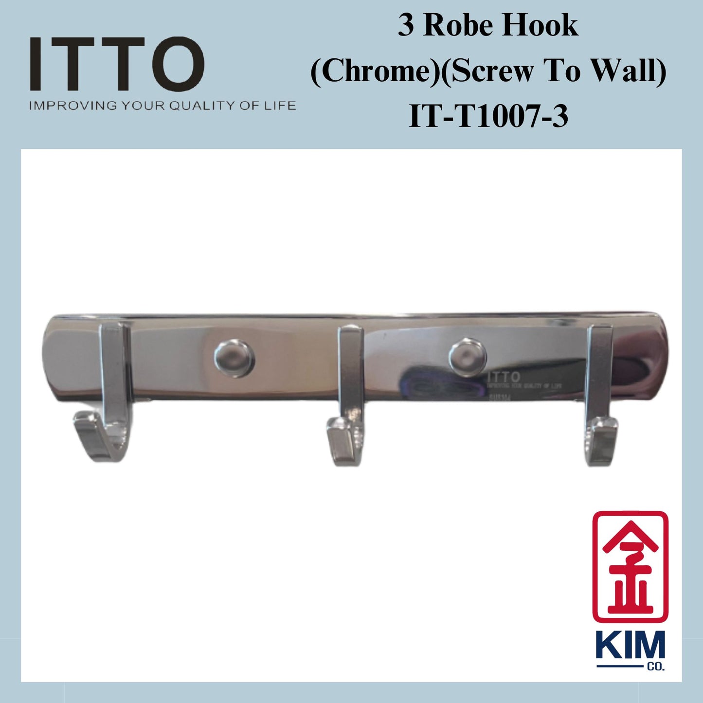 Itto Stainless Steel 304 Screw To Wall 3 Robe Hook (IT-T1007-3 & IT-T1007-3/LS)