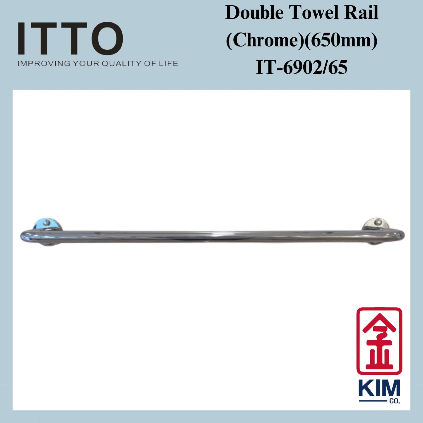 Itto Stainless Steel 304 Double Towel Rail (IT-6902-650 & IT-6902/650/LS)