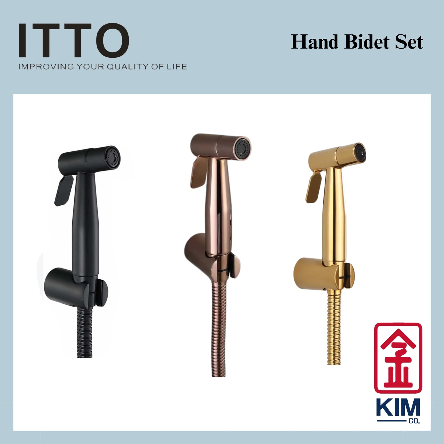 Itto SUS304 Hand Bidet Spray Set Cw 1.2m Bidet Hose & Wall Bracket