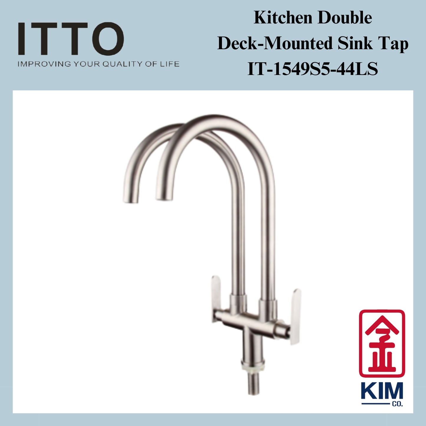 Itto Deck-Mounted Double Kitchen Sink Tap (IT-1549S5)