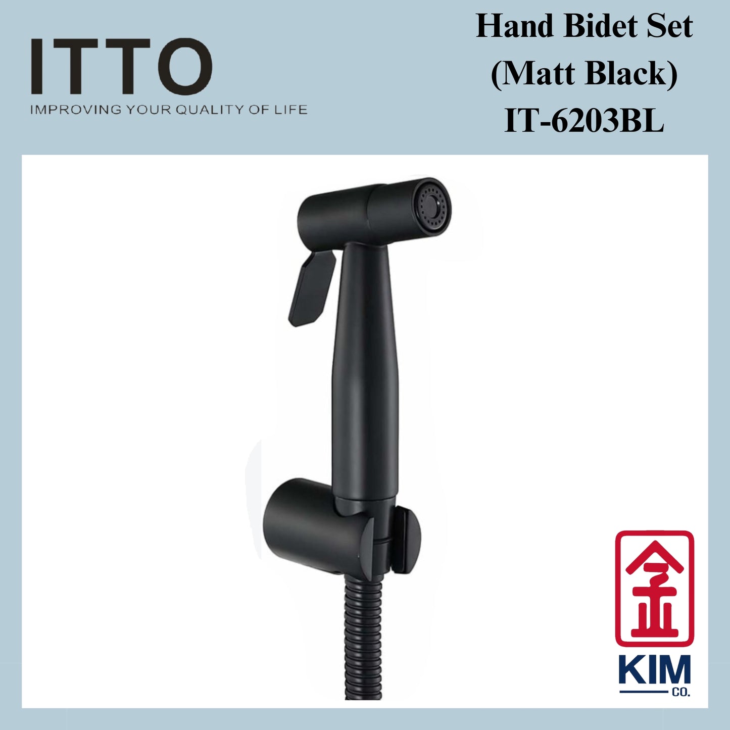 Itto SUS304 Hand Bidet Spray Set Cw 1.2m Bidet Hose & Wall Bracket