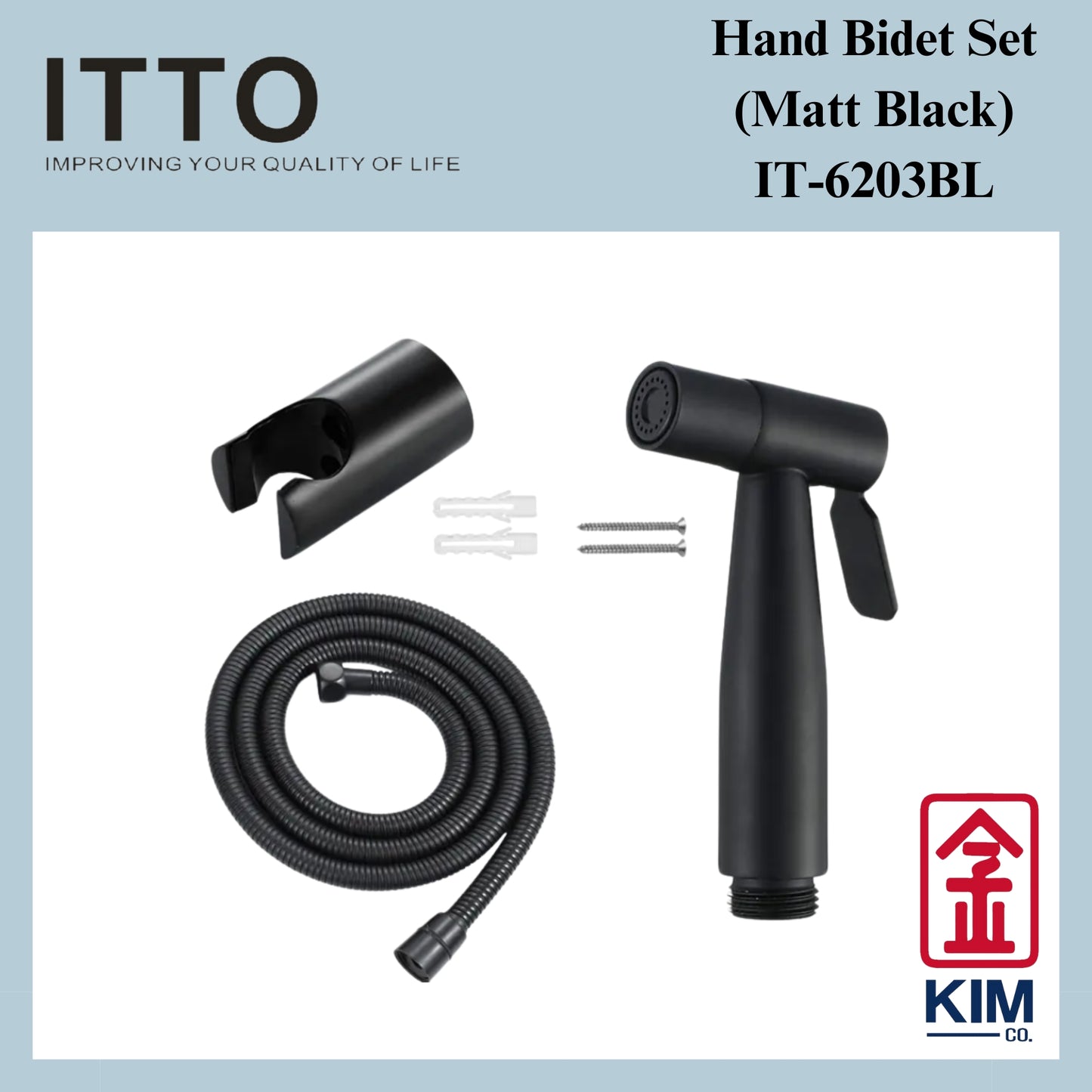Itto SUS304 Hand Bidet Spray Set Cw 1.2m Bidet Hose & Wall Bracket