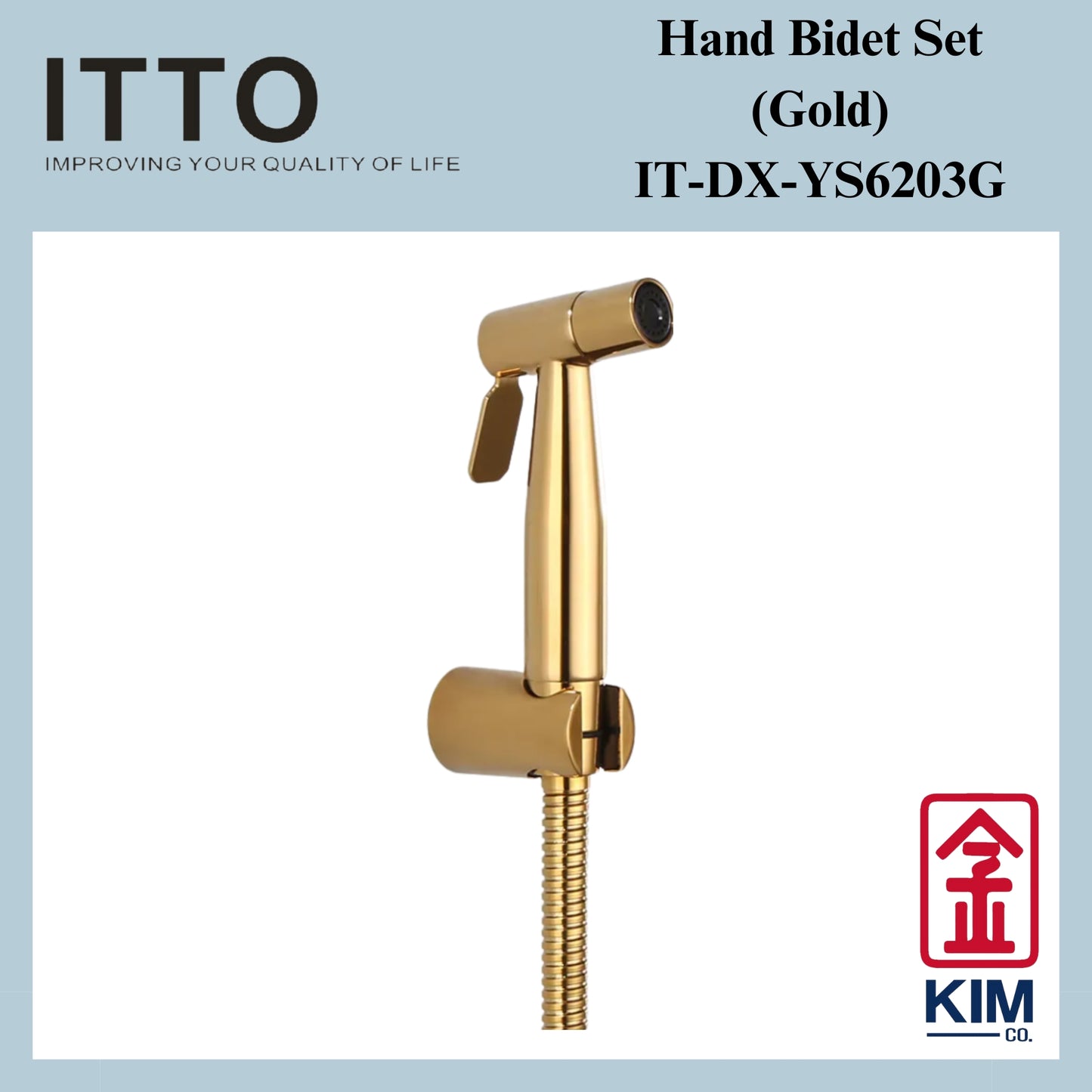 Itto SUS304 Hand Bidet Spray Set Cw 1.2m Bidet Hose & Wall Bracket