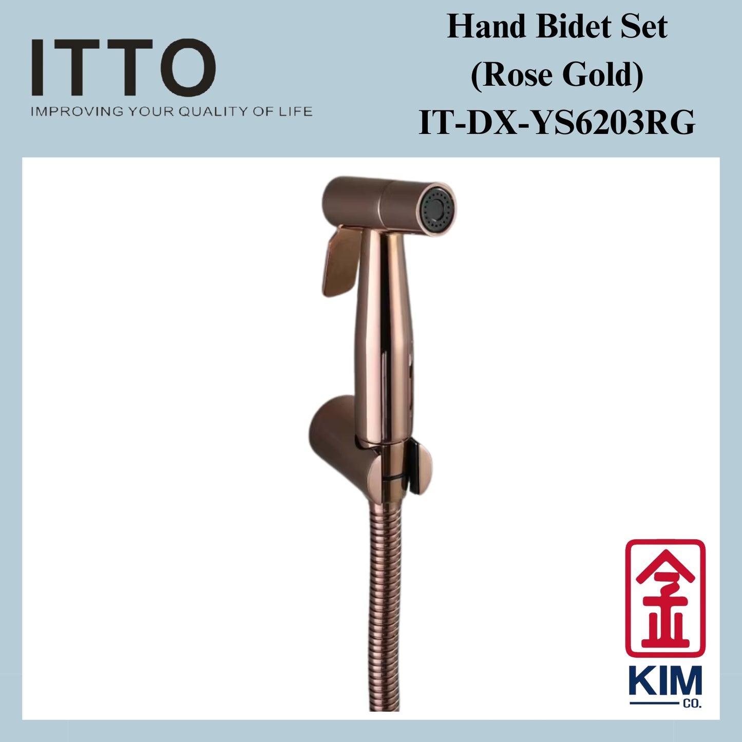 Itto SUS304 Hand Bidet Spray Set Cw 1.2m Bidet Hose & Wall Bracket
