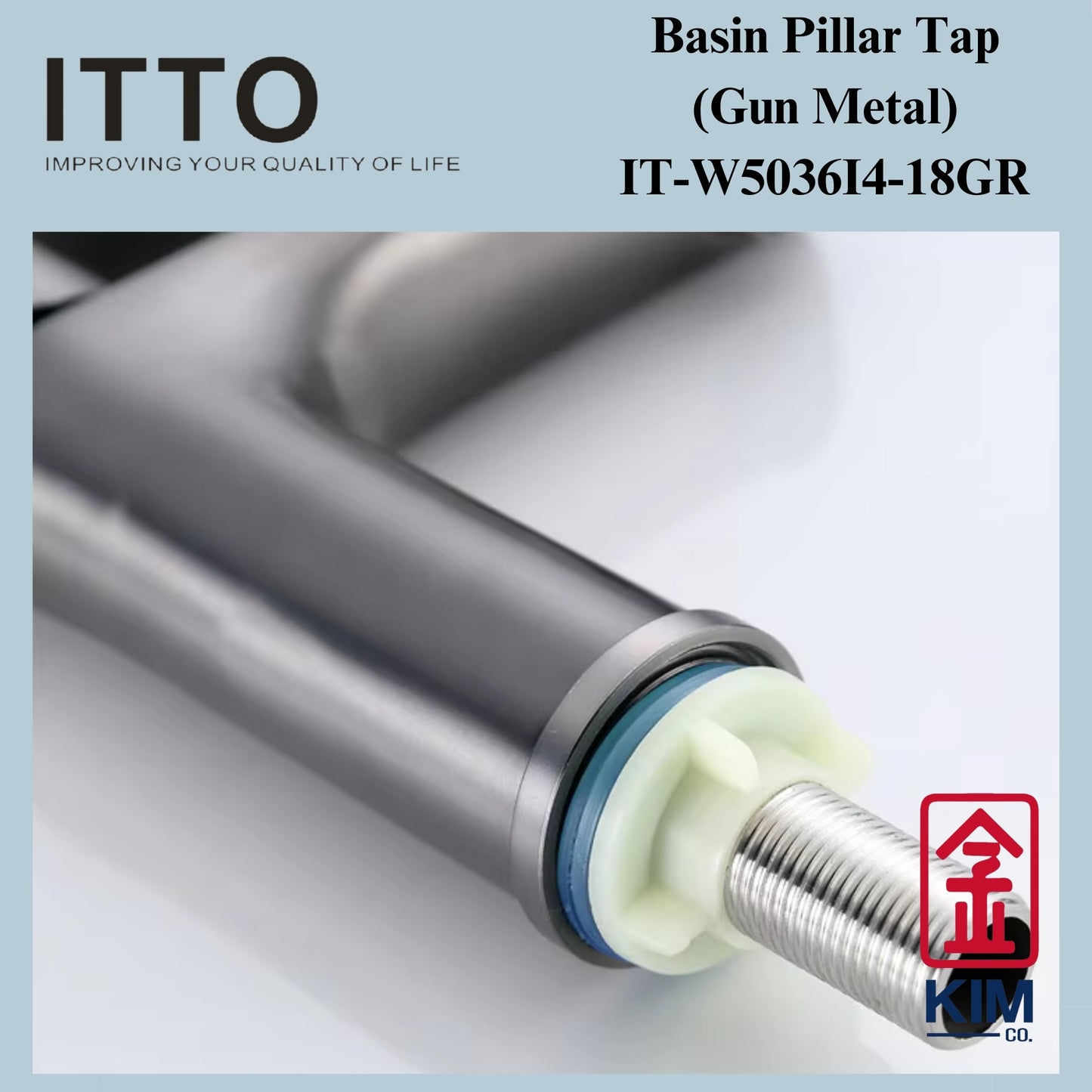 Itto Stainless Steel Basin Pillar Tap (Gun Metal) (IT-W5036I4-18GR)