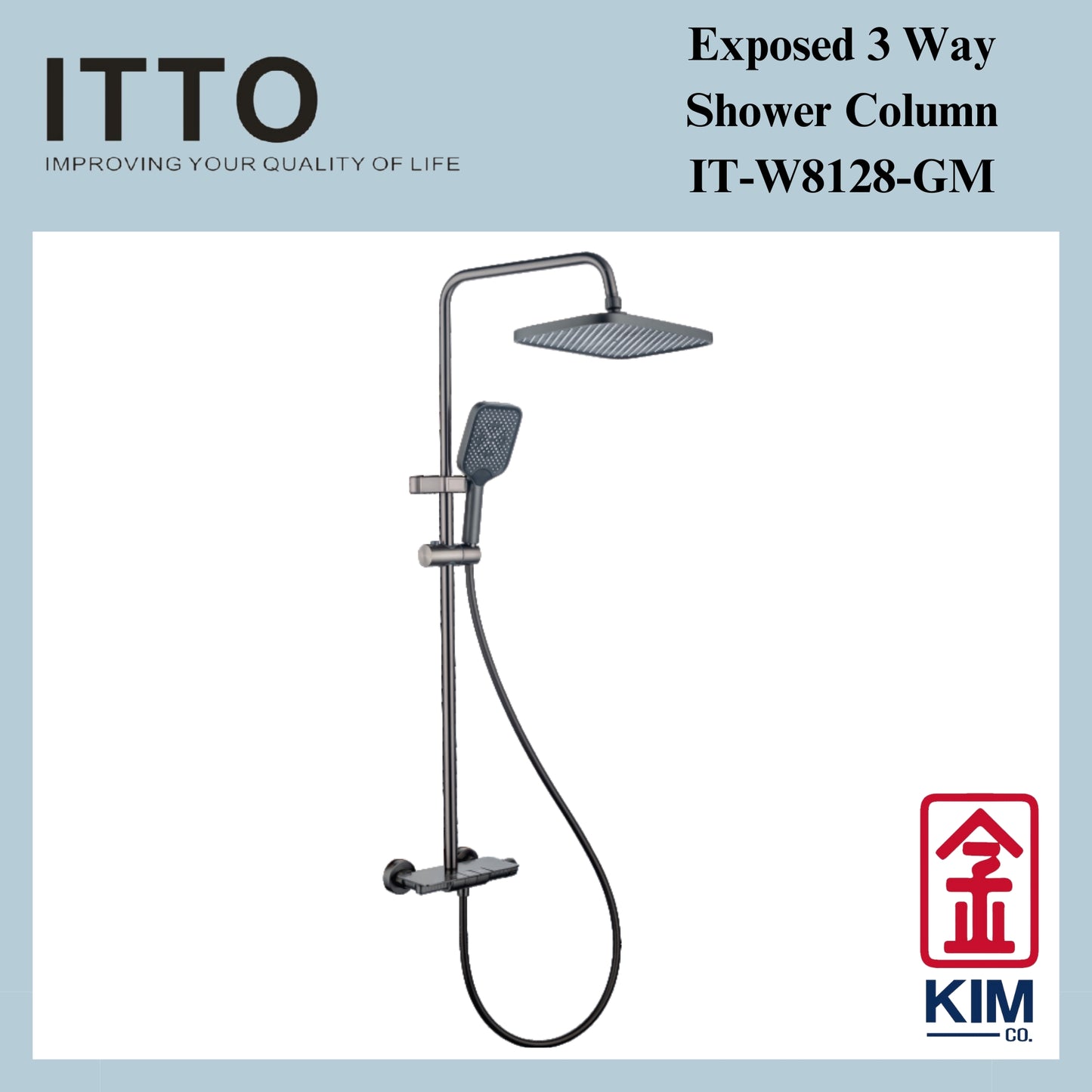 Itto 3 Ways Shower Column Set (Button) (IT-W8128)
