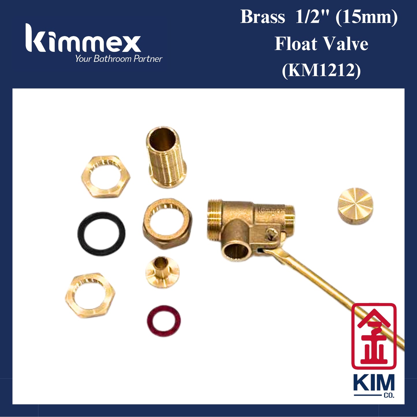 kimmex 1/2" (15mm) Brass Float Valve (KM1212)