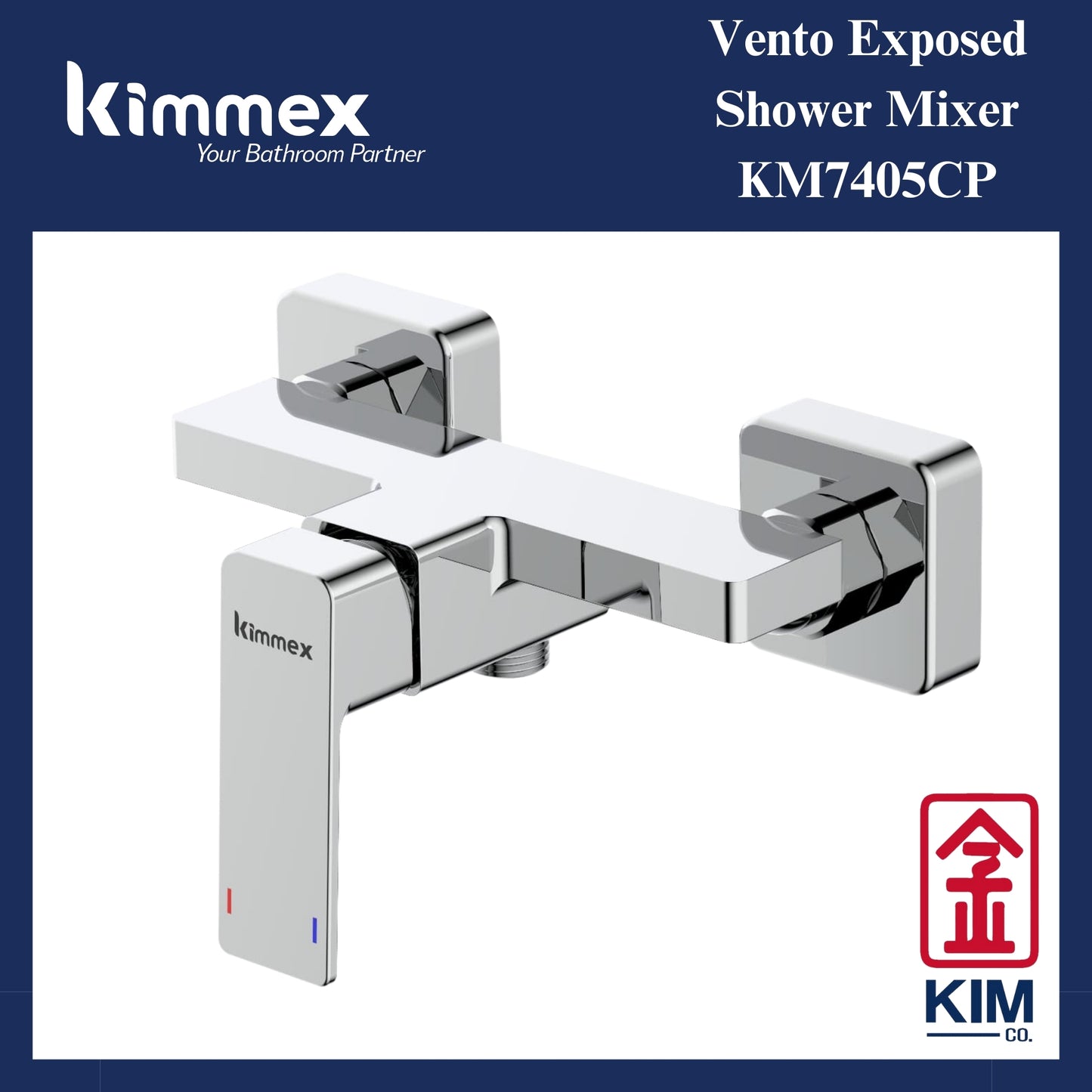 kimmex Vento Exposed Shower Mixer Without Shower Kit (KM7405CP)