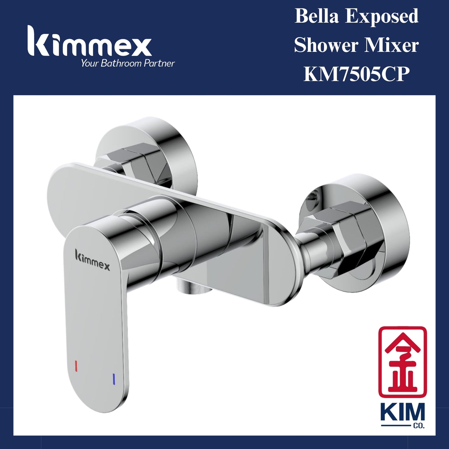 kimmex Bella Exposed Shower Mixer Without Shower Kit (KM7505CP)
