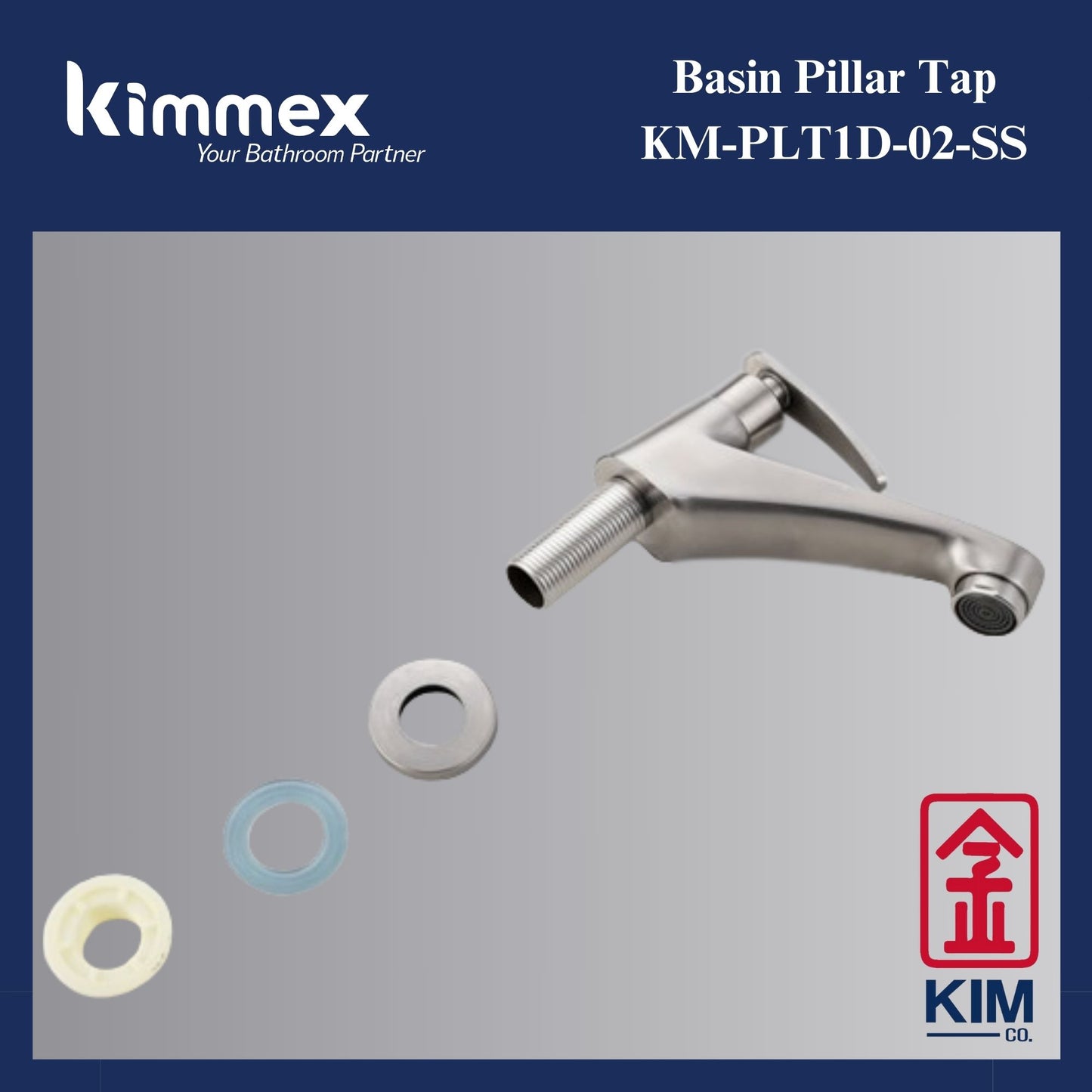 kimmex Basin Pillar Tap (KM-PLT1D-02-SS)
