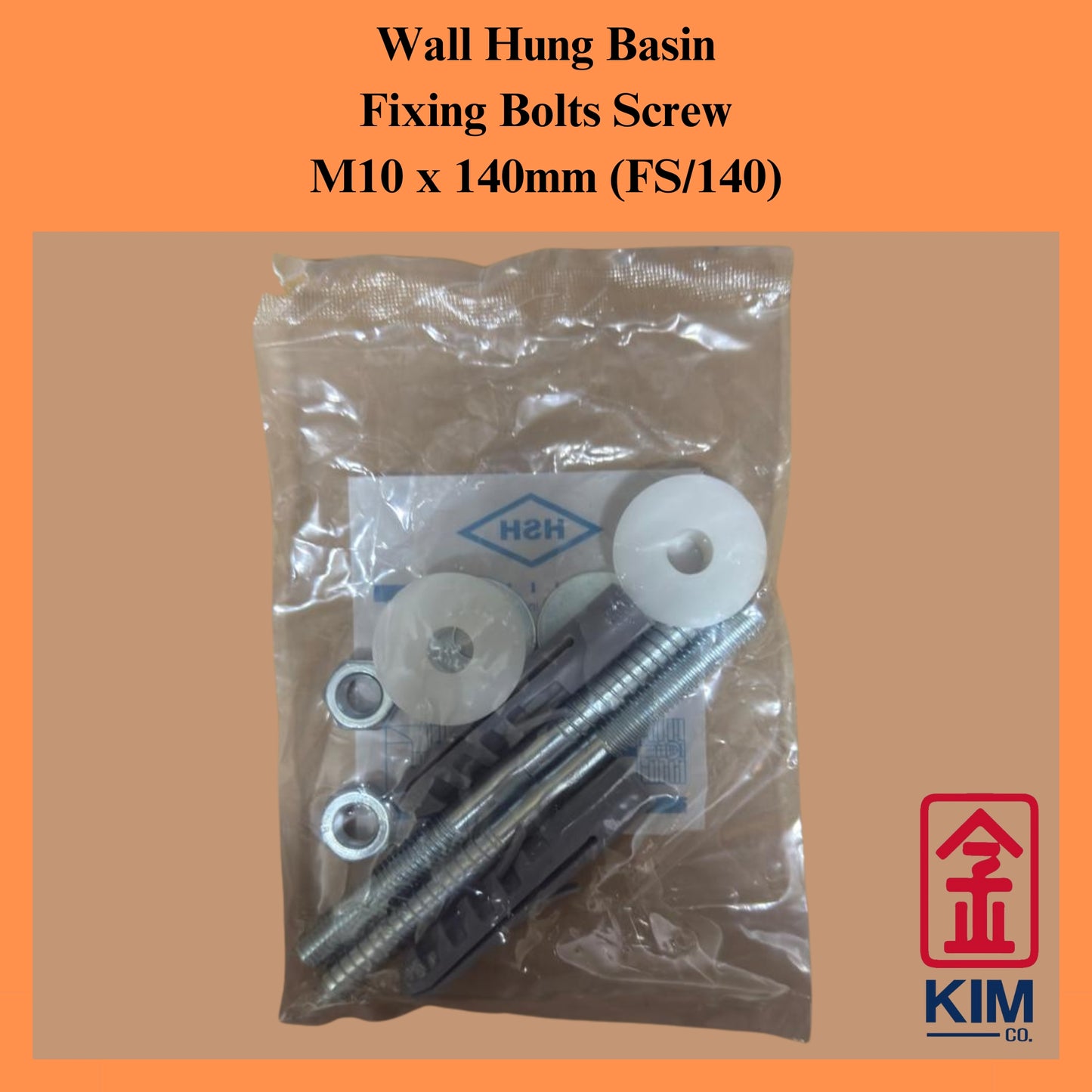 Fixing Bolts Screw For Wall Hung Basin FS/140 (M10 x 140mm)