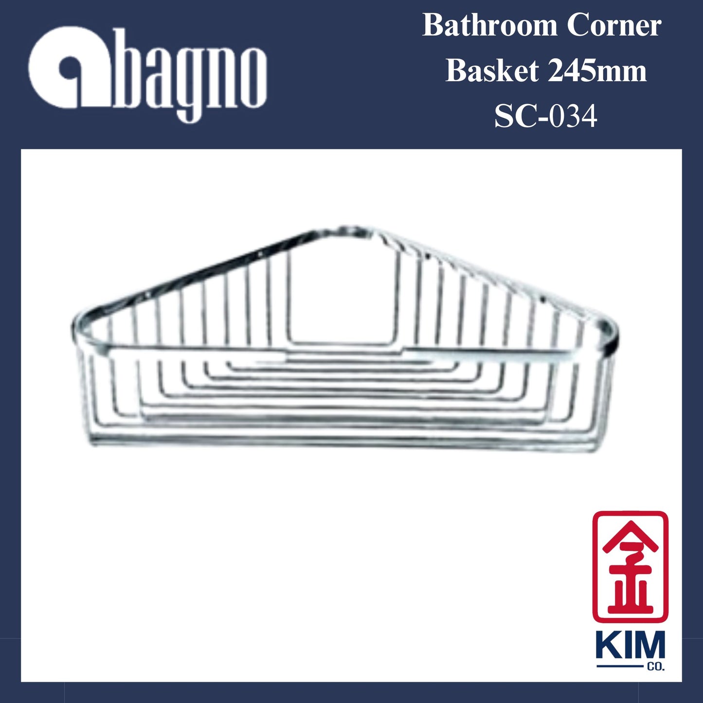 Abagno Stainless Steel Corner Basket (245mm) (SC-034)