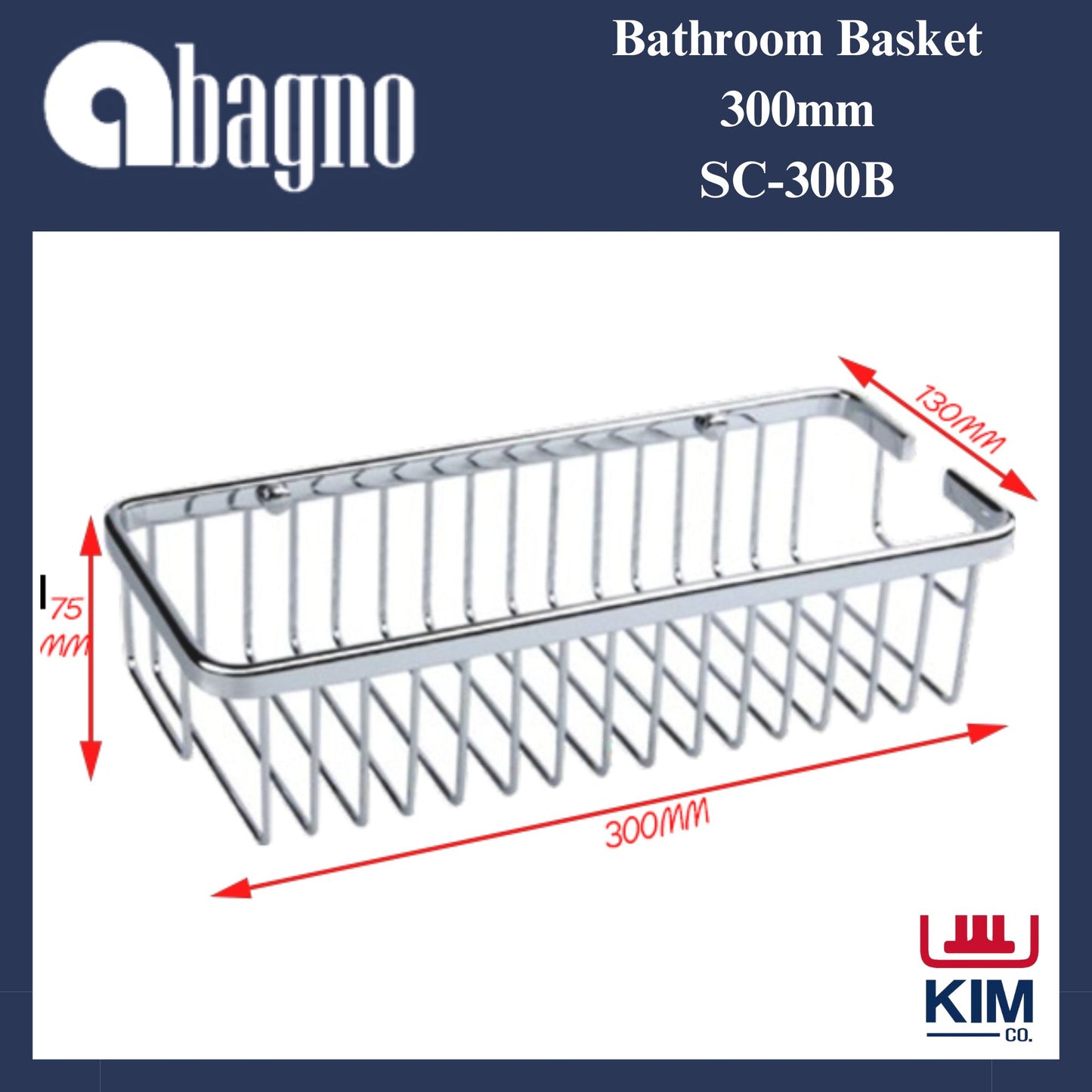 Abagno Bathroom Basket 300mm (SC-300B)