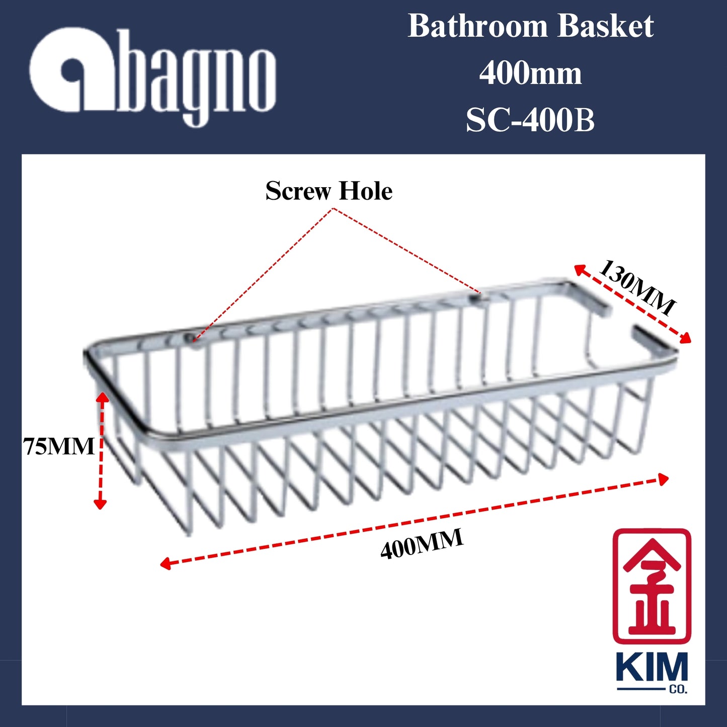 Abagno Bathroom Basket 400mm (SC-400B)