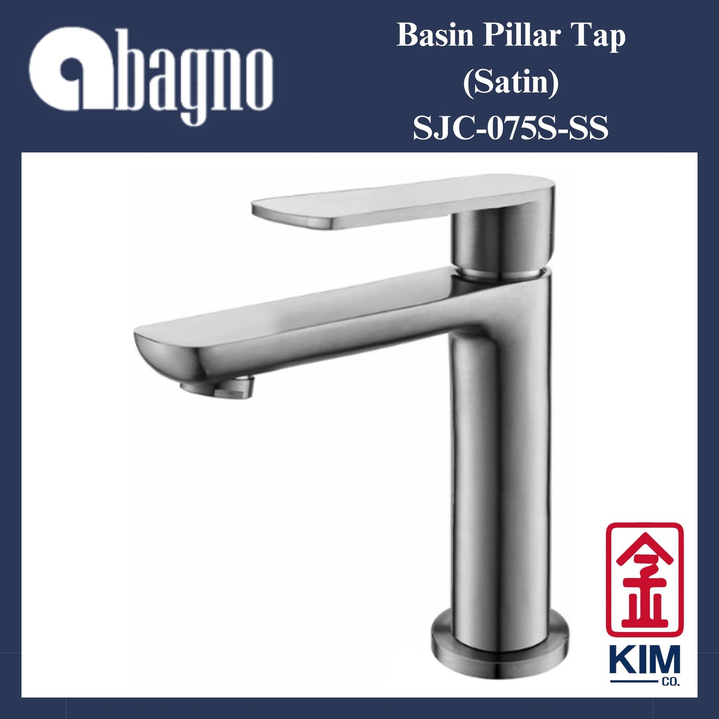 Abagno Stainless Steel 304 Basin Pillar Tap (SJC-075S-SS)