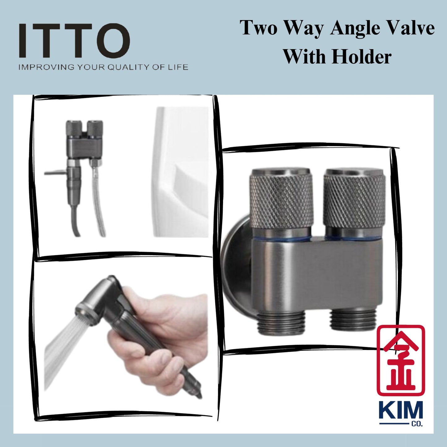 Itto Stainless Steel 304 Two Way Angle Valve With Holder (IT-W1733)