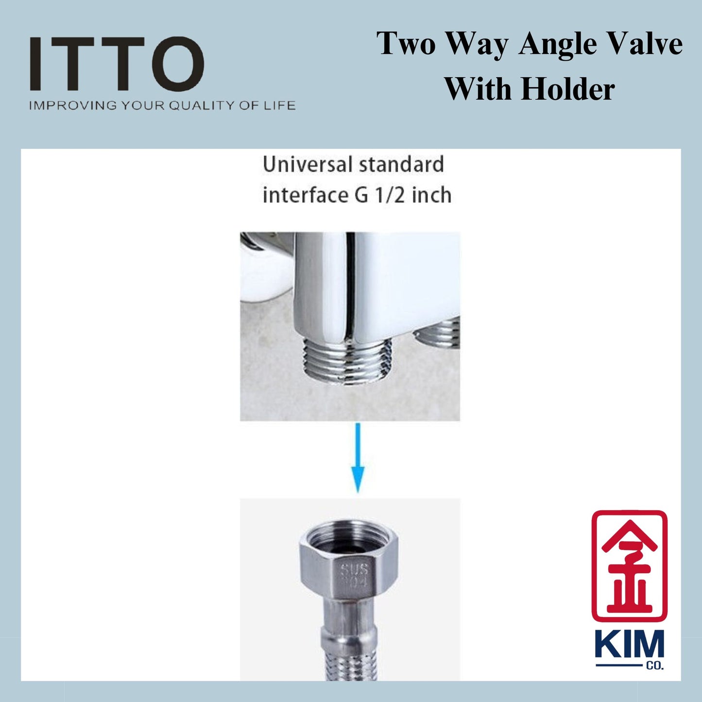 Itto Stainless Steel 304 Two Way Angle Valve With Holder (IT-W1733)
