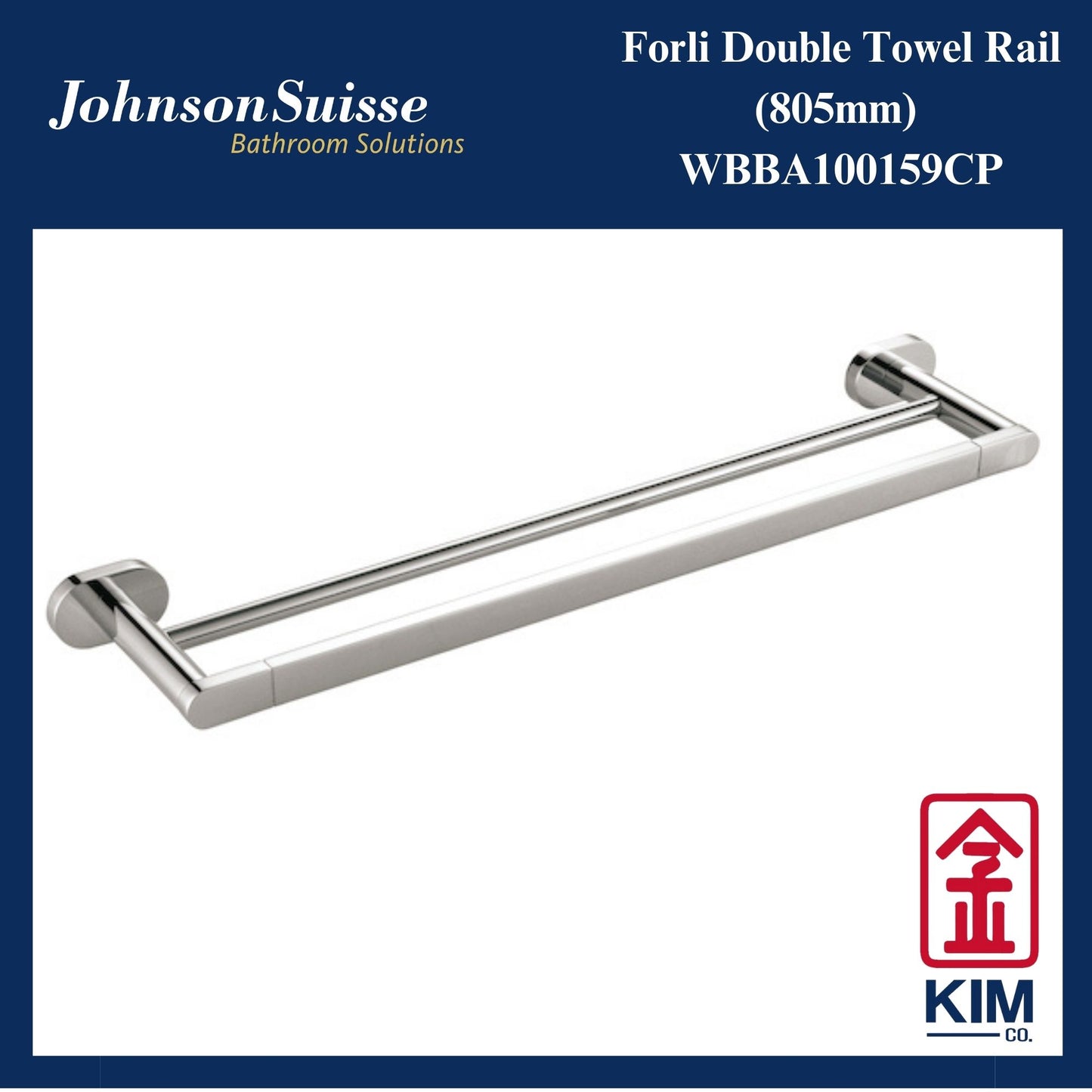 Johnson Suisse Forli Double Towel Rail (WBBA100159CP)