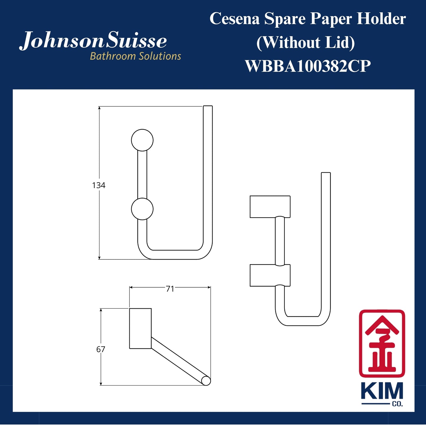 Johnson Suisse Cesena Spare Toilet Paper Holder (WBBA100382CP)