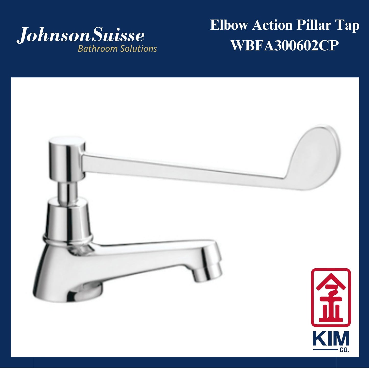 Johnson Suisse Deck Mouted Elbow Action Pillar Tap (WBFA300602CP)