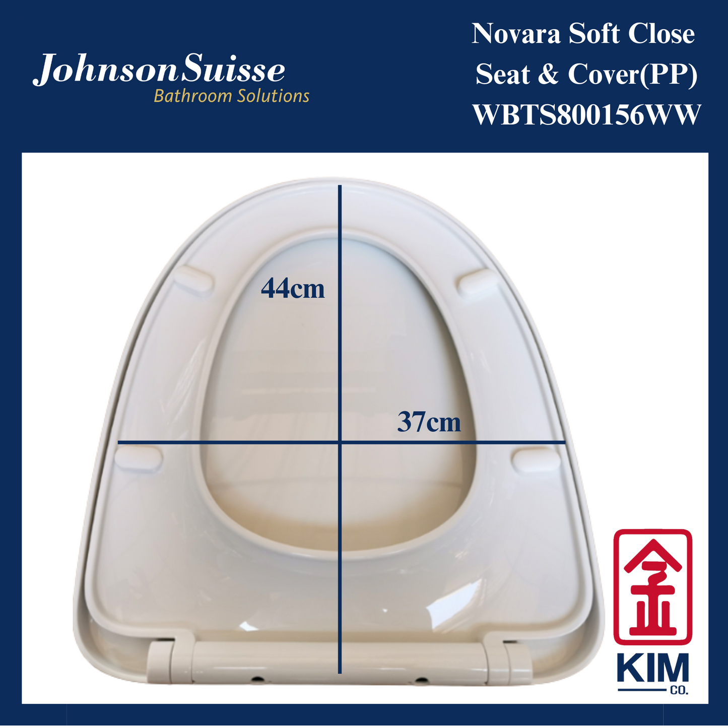 Johnson Suisse Novara Soft Close Seat & Cover (PP)(WBTS800156WW)