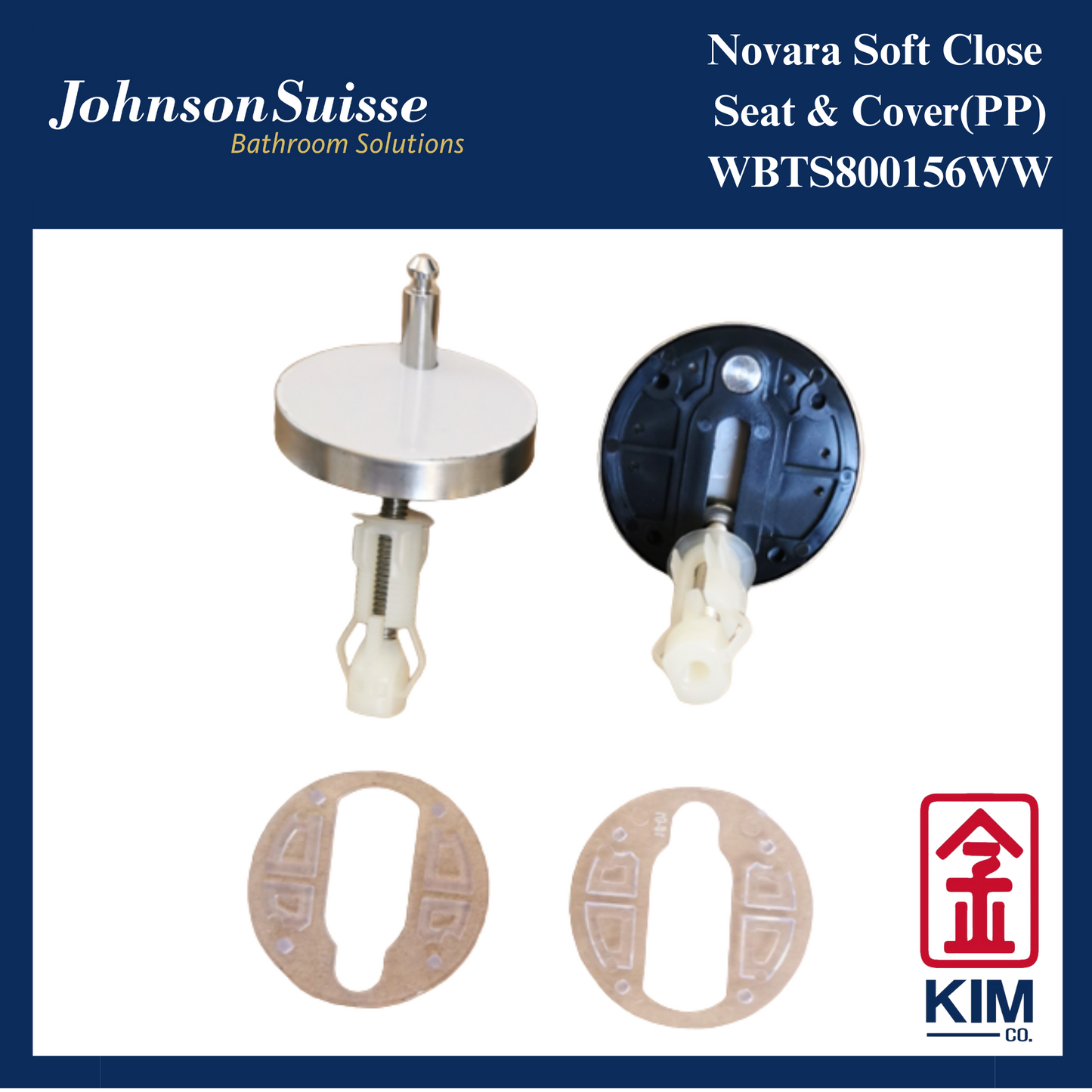 Johnson Suisse Novara Soft Close Seat & Cover (PP)(WBTS800156WW)