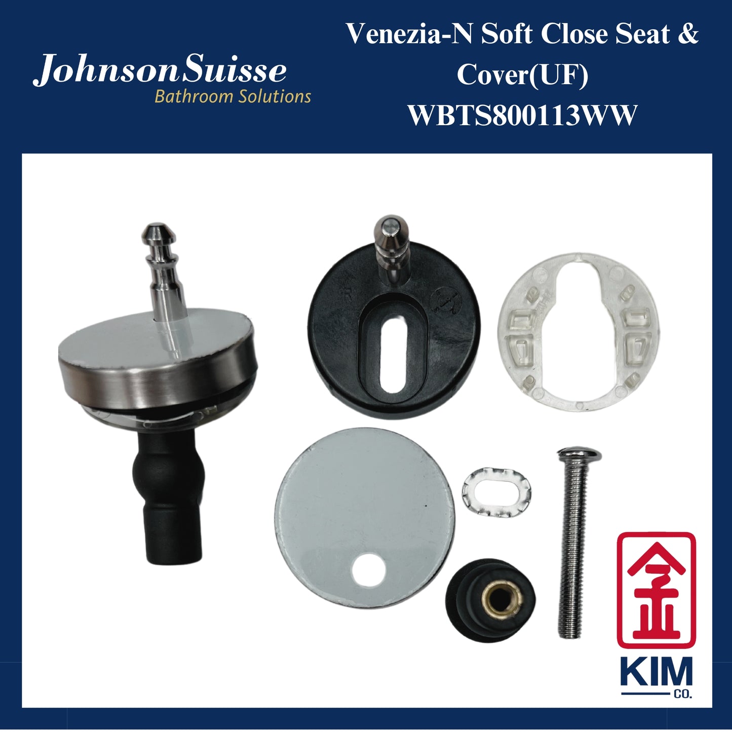 Johnson Suisse Venezia-N Soft Close Seat & Cover (UF) (WBTS800113WW)