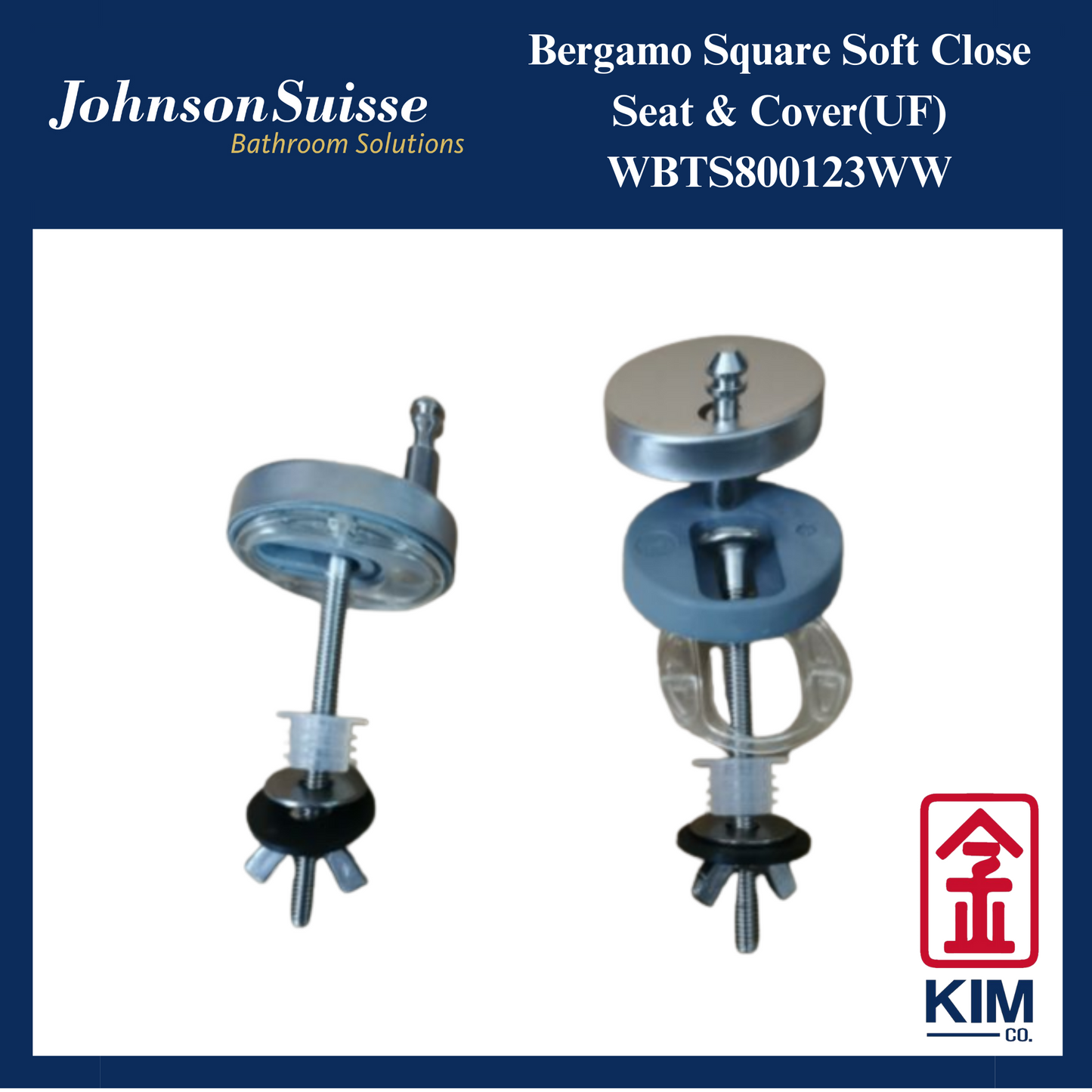 Johnson Suisse Bergamo Square Soft Close Seat & Cover(UF)(WBTS800123WW)