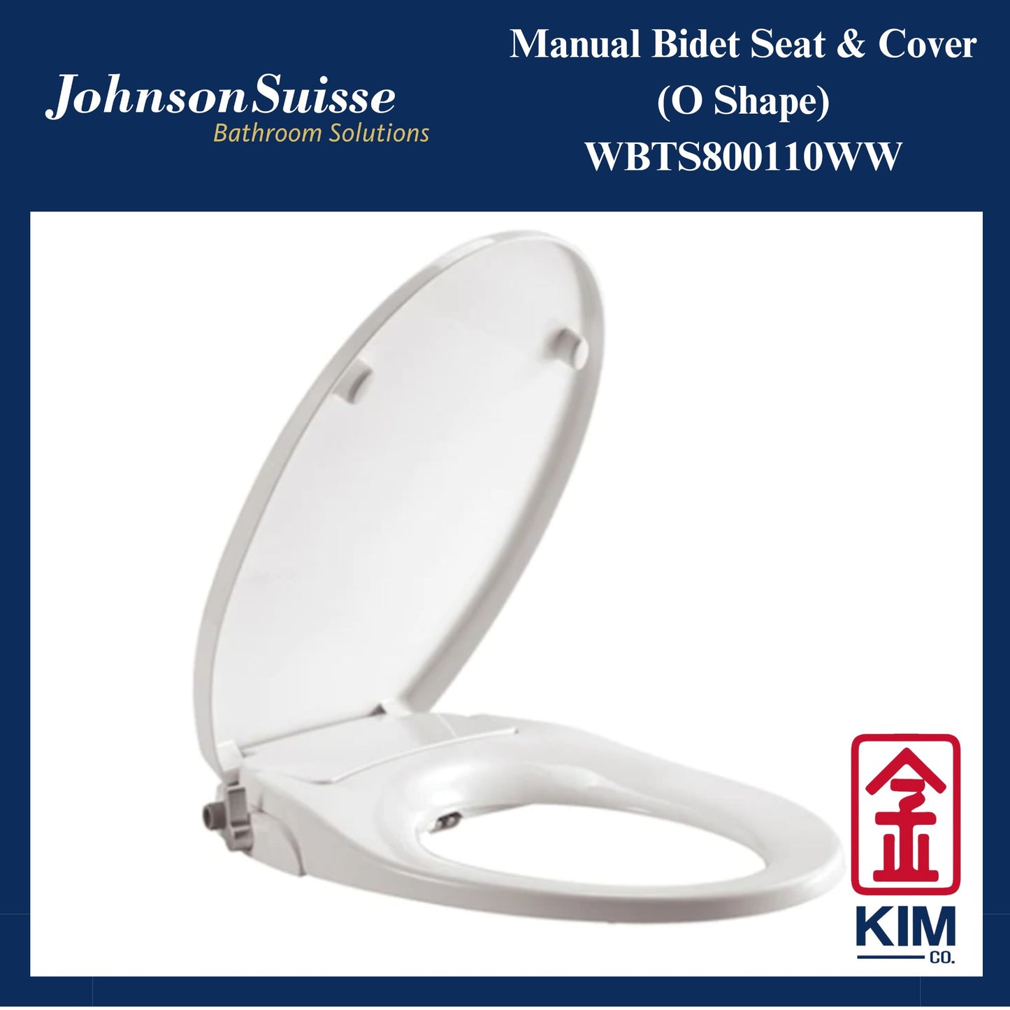 Johnson Suisse Manual Bidet Seat & Cover O Shape (WBTS800110WW)