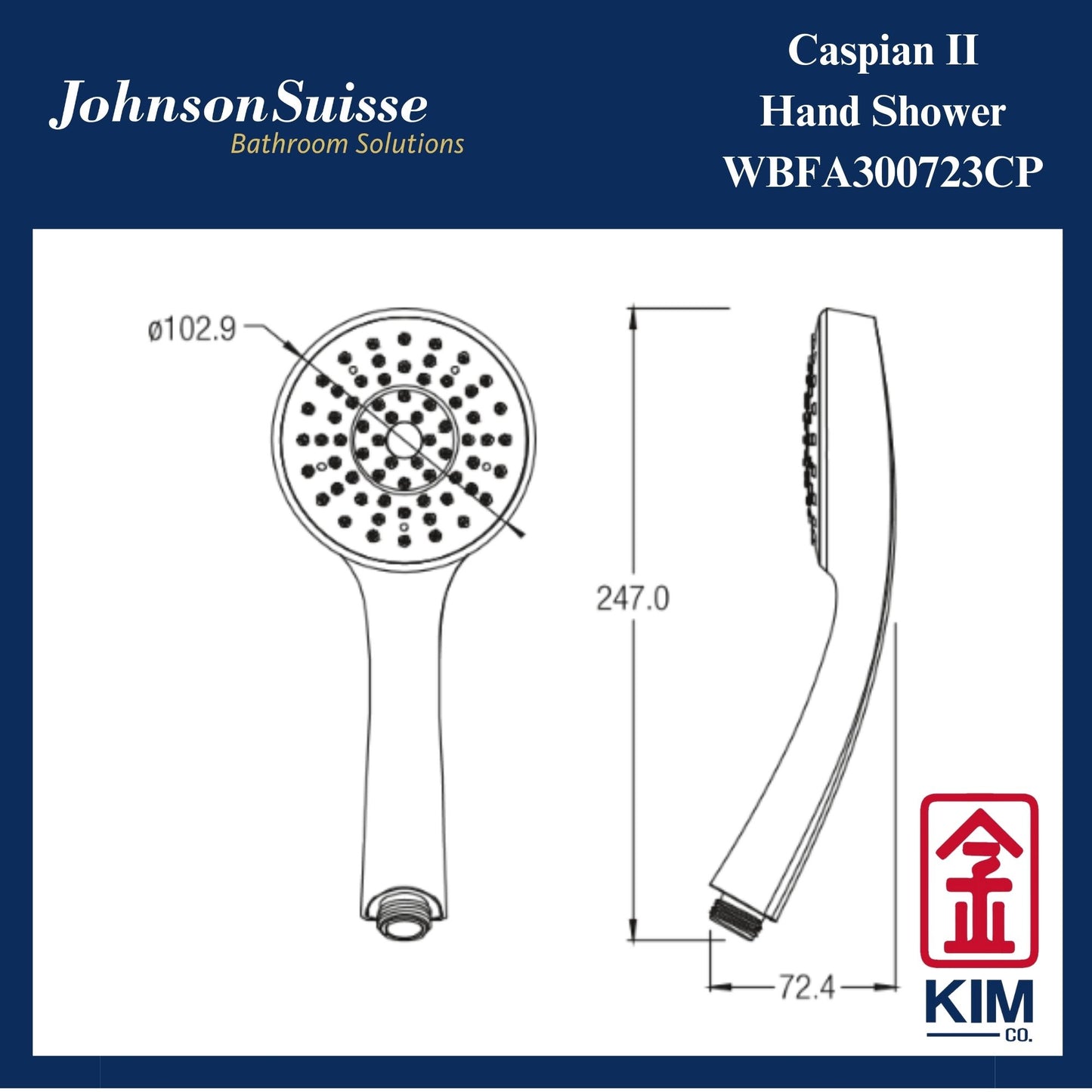 Johnson Suisse Caspian II Hand Shower (WBFA300723CP)