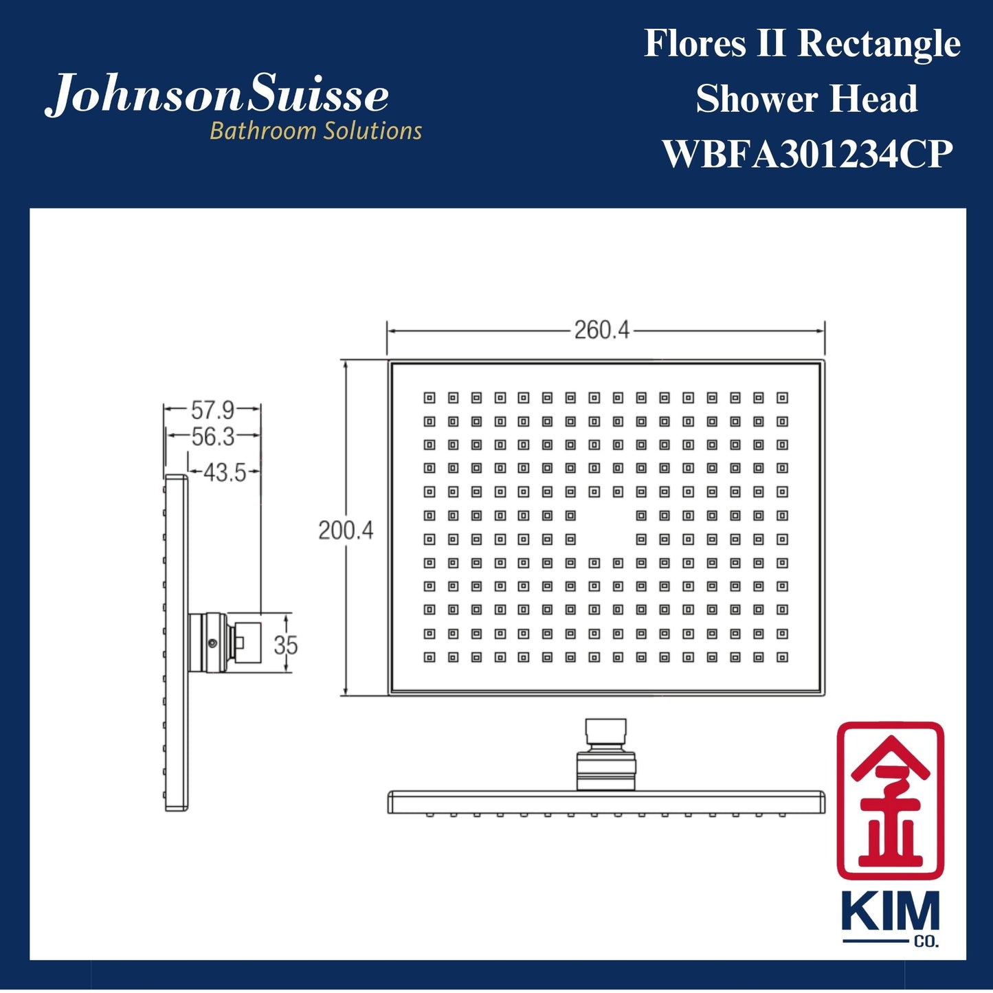 Johnson Suisse Flores II Shower Head (WBFA301234CP)