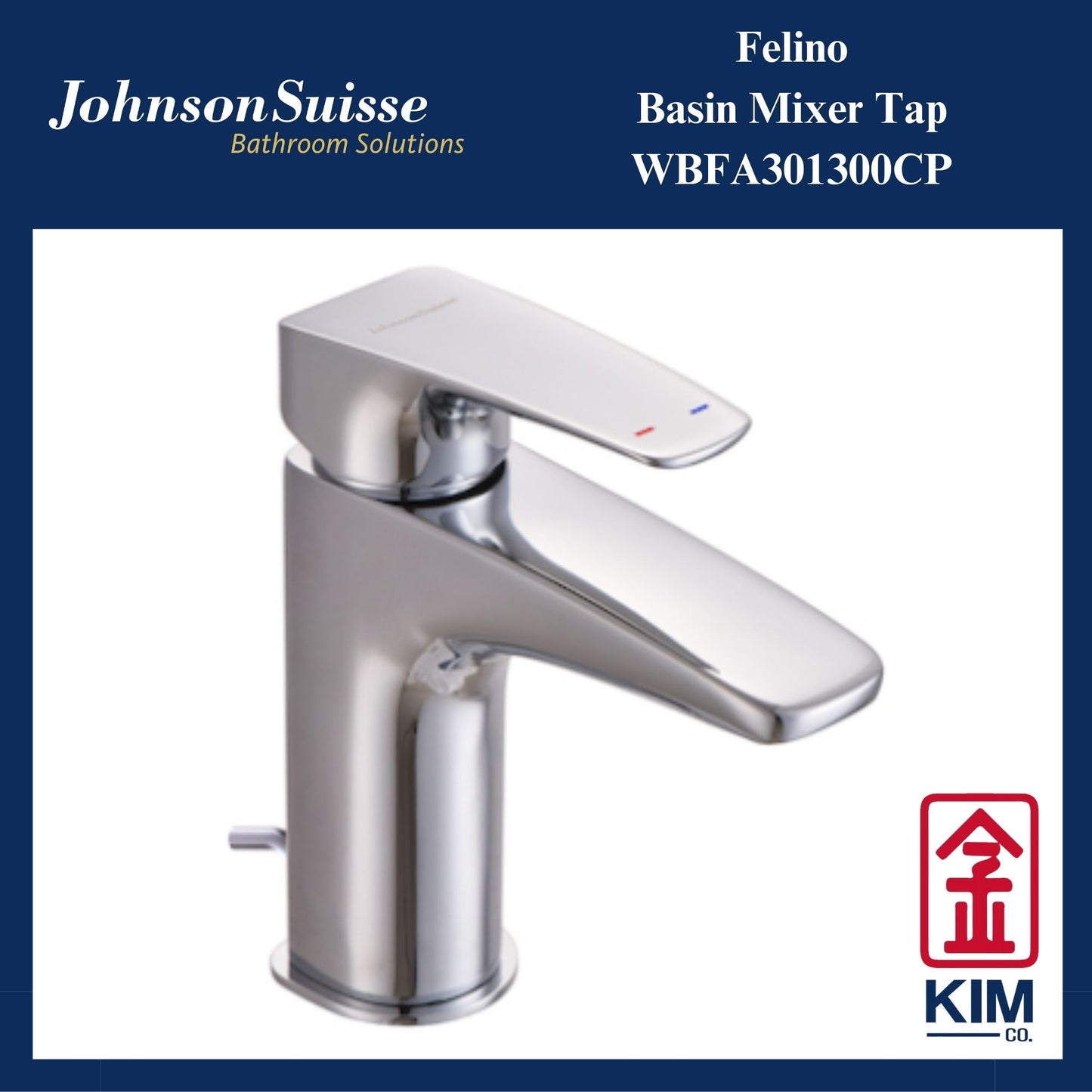 Johnson Suisse Felino Basin Mixer Cw Pop Up Waste (WBFA301300CP)
