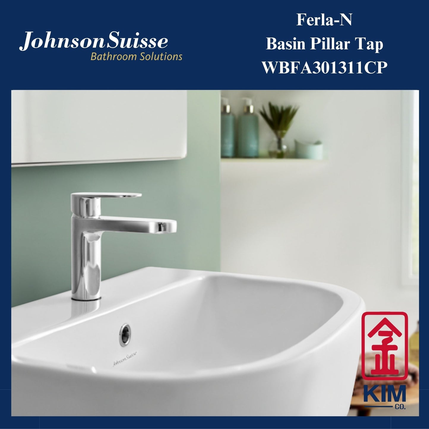 Johnson Suisse Ferla-N Basin Pillar Tap (WBFA301311CP)