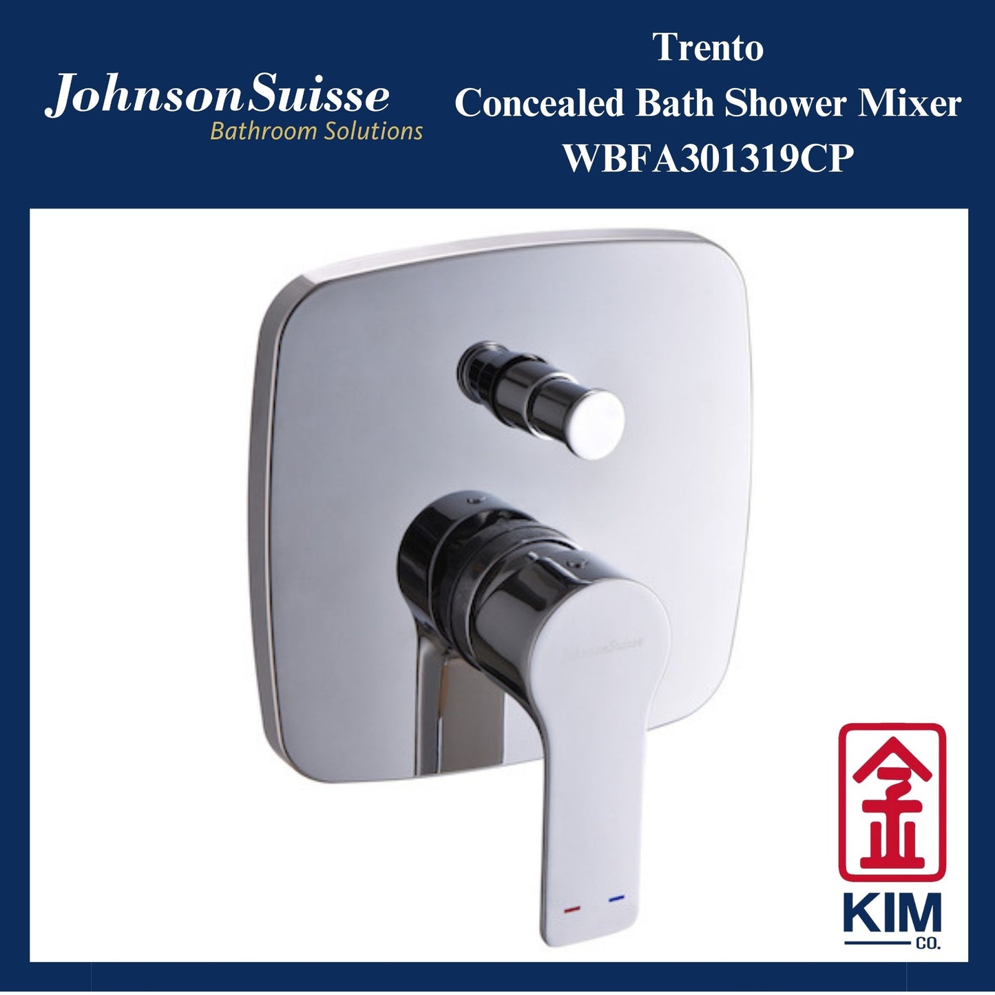 Johnson Suisse Trento Concealed Bath Shower Mixer With Diverter (WBFA301319CP + WBFA301320CP)